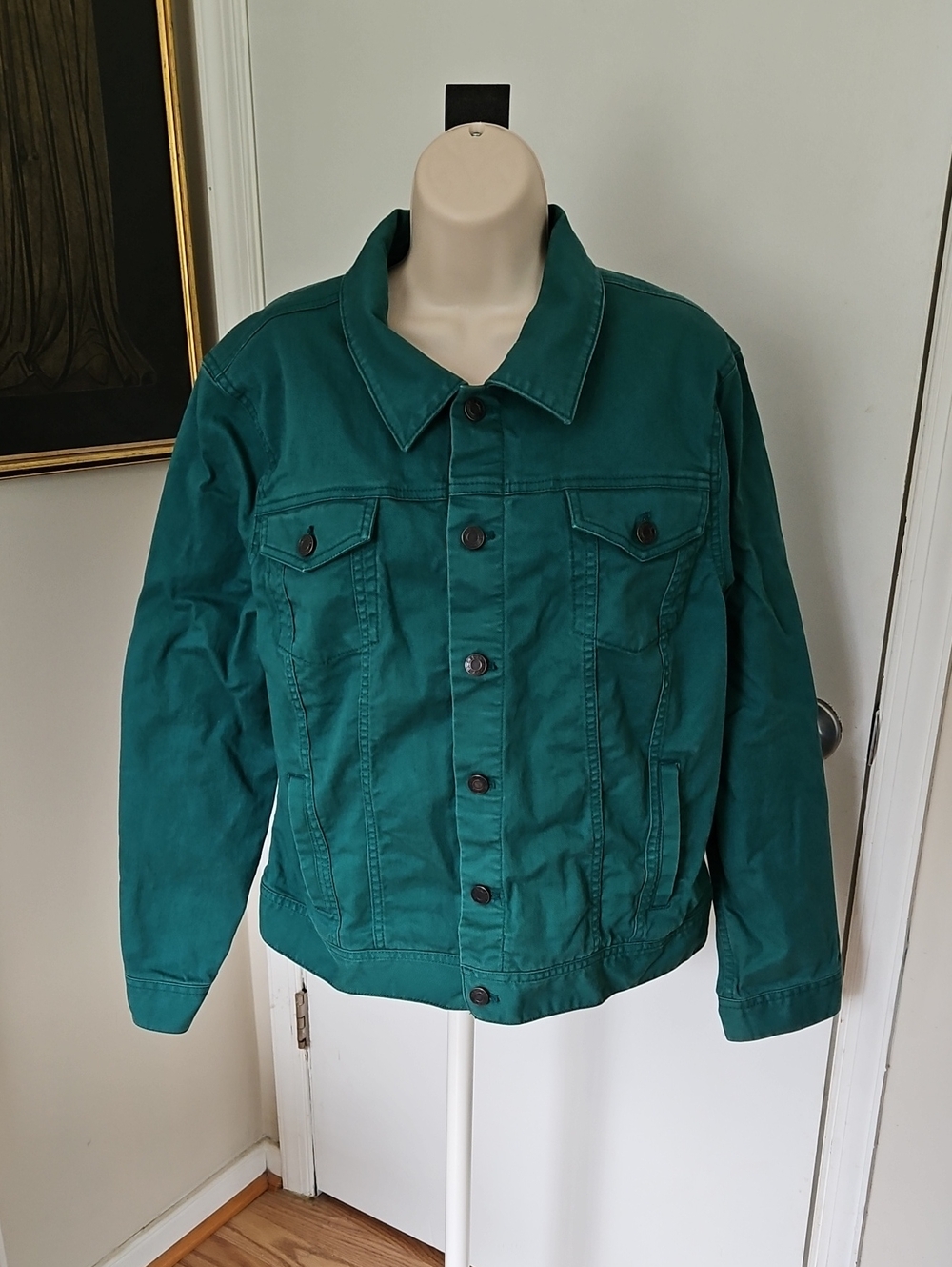 Talbots Studio Chore Green Denim Jacket Size XL